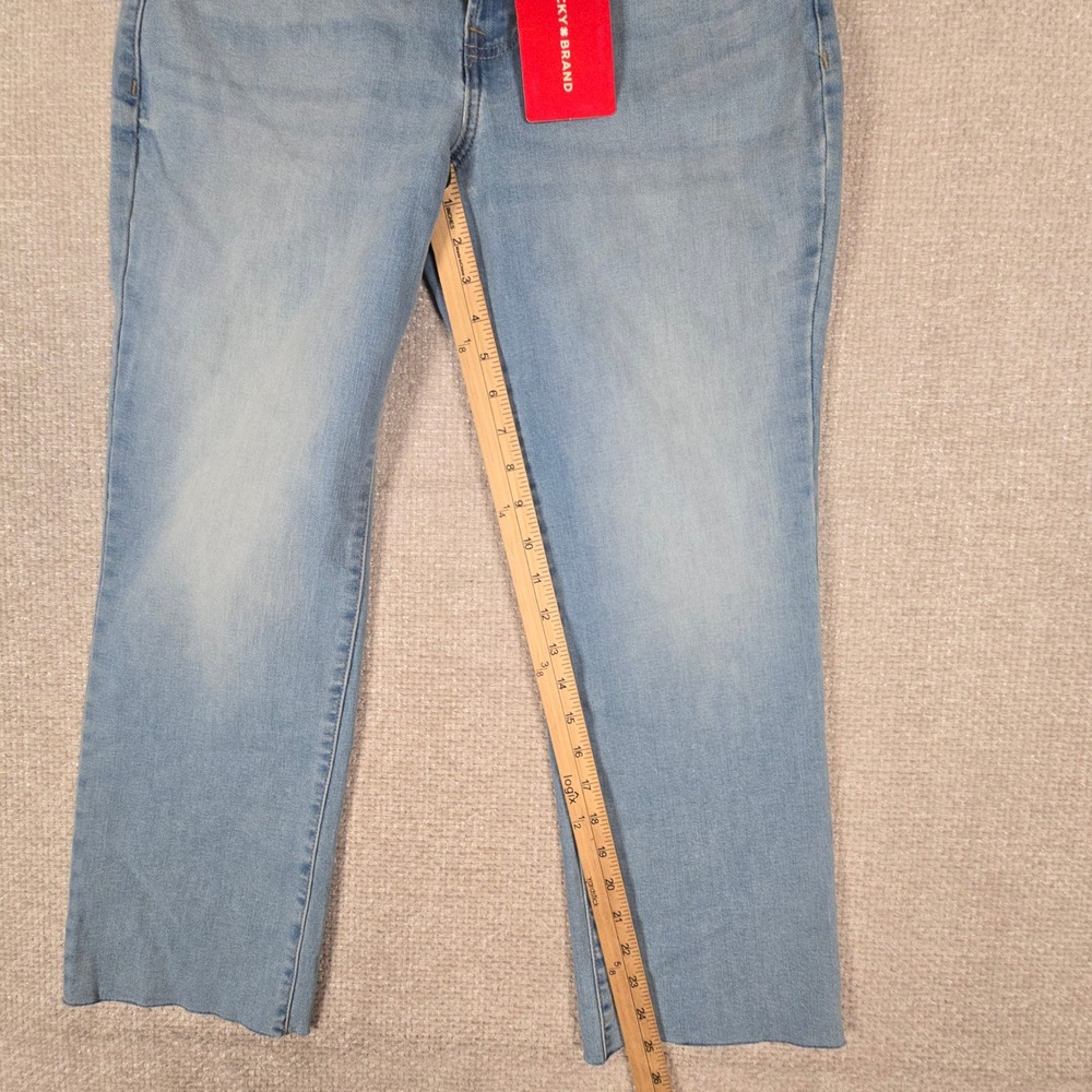 Lucky Brand Sweet Crop Jeans Womens 8/29 Light Wash Raw Hem Advanced Stretch NEW - Picture 6 of 12